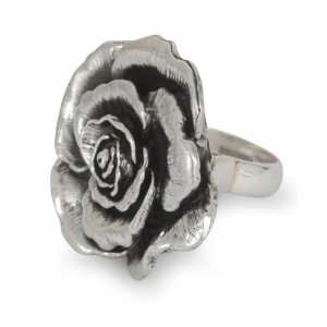  Sterling silver flower ring, Taxco Rose Jewelry