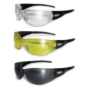 Three (3) Pairs Global Vision Player Safety Glasses w/ Clear, Smoke 
