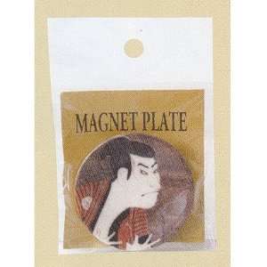  Mini ceramic magnet plate with Japaese folk musician 