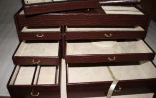 NEW Bey Berk Brown Large Leather Jewelry Box Chest  