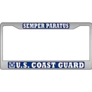  U.S. Coast Guard Semper Paratus Chrome License Plate Frame 