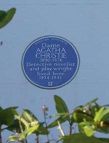   blue plaque. No.58 Sheffield Terrace, Kensington & Chelsea, London