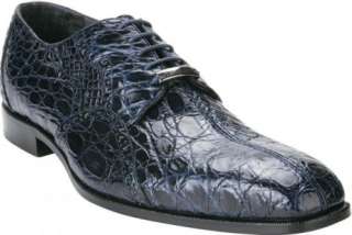 Belvedere Stella Navy Blue All Over Genuine Crocodile Flanks Shoes