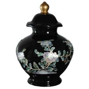  Oriental Furniture POR TJV BB 12 Temple Jar in Black 