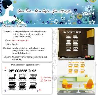 My Coffee Time  Wall Quotes Decor ,Wall Stickers Decals w78  
