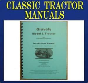Gravely Model L Sulky with 6.6HP INSTRUCTIONS manual  