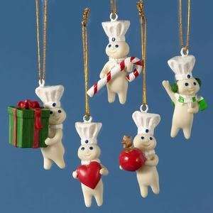  5 Piece Pillsbury Doughboy Poppin Fresh Mini Christmas 