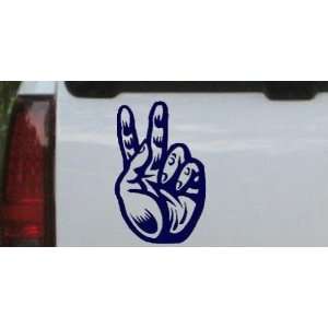  Navy 6in X 4.1in    Peace Hand Sign Car Window Wall Laptop 