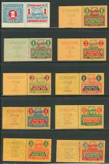 1930/40s OHIO SALES TAX REVENUES, 1¢   $15.00, 14 different, all w 