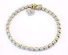 Gold Plated Double Ring Chain Bracelet w Charm NEW  