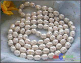 50 15MM white RICE FRESHWATER CULTURED PEARL NECKLACE  