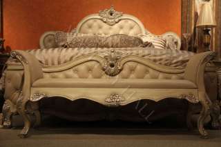 White Tufted Leather Queen Bedroom Set  
