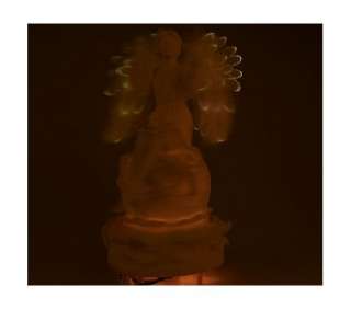 Mark Klaus Fiber Optic White Revolving Angel Figurine  