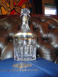 Faberge Chaine Dor Whiskey Crystal Decanter NIB  