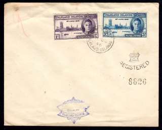 Falkland Islands 1946 Registered Peace Issues on Cover. Make multiple 