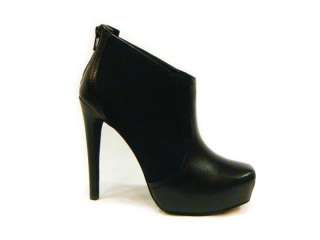 NEW JESSICA SIMPSON Women Livia Black Leather High Heel Bootie Ankle 