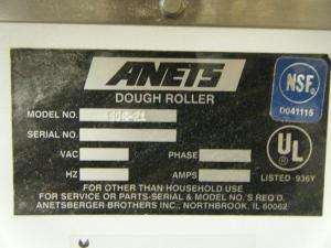 Anets Commercial Pizza Dough Roller, SDR 21, 3/4 HP, 115v  