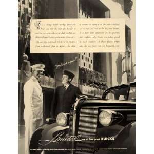   Ad Vintage Buick Limited Waldorf Astoria Doorman   Original Print Ad