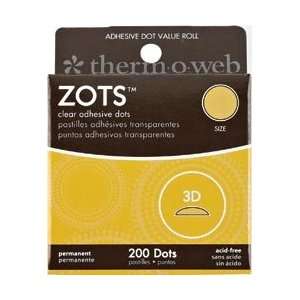  Zots Clear Adhesive Dots   3 D 1/2X1/8 Thick 200/Pkg Arts 