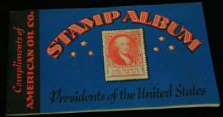 1936 AMERICAN OIL CO AMOCO PRESIDENTS of US STAMP ALBUM  