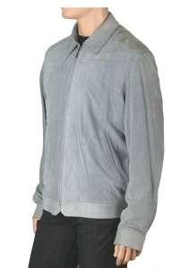   MENS GORGEOUS LIGHT BLUE PERFORATED SUEDE LEATHER ZIPPER JACKET 54/XL