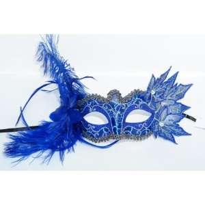   Masquerade Feather Mask Venetian Style Halloween Mask: Toys & Games