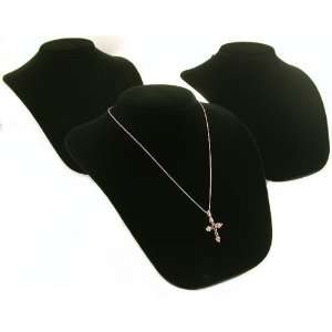   Black Velvet Necklace Busts Jewelry Showcase Display