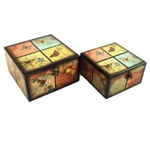 Jewelry & Keepsake Decorative Boxes (Set of 2 Sizes) : Colorful 
