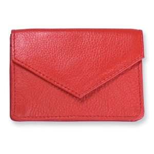  Red Leather Envelope Card Case: Jewelry