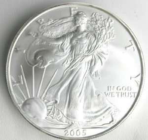 2005 US MINT AMERICAN SILVER EAGLE $1 DOLLAR UNC COIN  