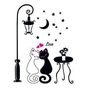   Instant Decoration Wall Sticker Decal  Cat Romantic 