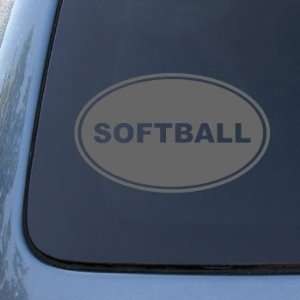 SOFTBALL EURO OVAL   Soft Ball   Vinyl Car Decal Sticker #1746  Vinyl 