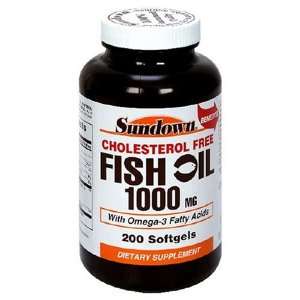  Sundown Fish Oil, 1000 mg, 200 Softgels Health & Personal 
