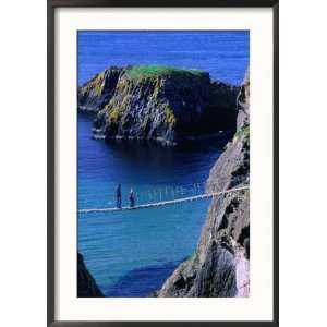  People Walking Across Carrick A Rede Rope Bridge to Small 