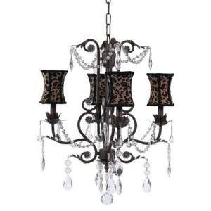  Pink Four Arm Valentino Chandelier with Flowers