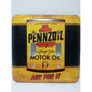  Genuine PENNZOIL Motor Oil Metal Double Light Switch Cover Plate 