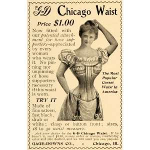  1899 Ad Gage Downs Chicago Waist Corset Women Fashion 
