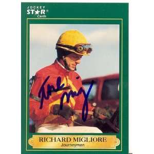   Richard Migliore Autographed 1991 Jockey Star Card: Sports & Outdoors