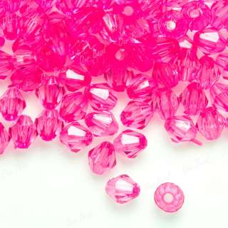 400pcs Acrylic Plastic Beads Red Bicone 4x3mm Jewellery Making  