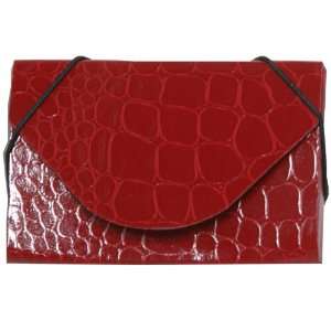  Red Alligator Texture Business Card Case   Sold 