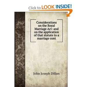   of that statute to a marriage cont John Joseph Dillon Books