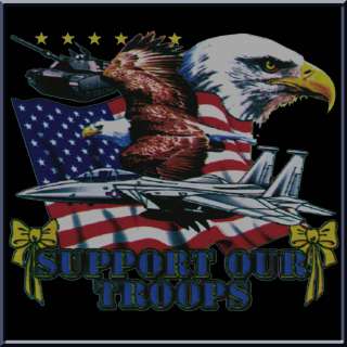 Support Our Troops Eagle Tank Jet T Shirt S 2X,3X,4X,5X  