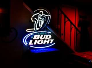 Bud Light Surfer Animated Wave Motion Neon Bar Sign WOW  