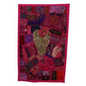 Amazingly Design Wall Hanging Tapestry with Heavy Embroidery & Mirrors 