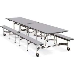   MTB Series 12L Mobile Folding Bench Table with 17H Bench Seating
