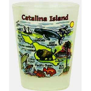  Catalina Island California Frosted Map Design Shot Glass 