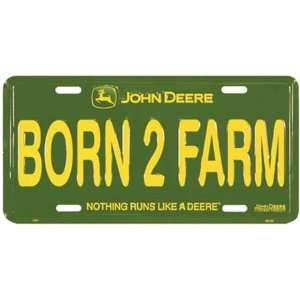 John Deere Born 2 Farm License Plate