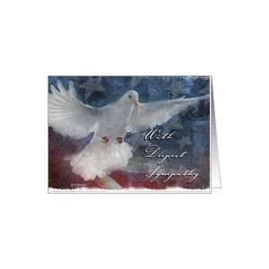 Military Sympathy Dove & American Flag Card Health 