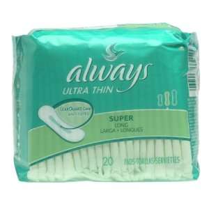 Always Pads, Ultra Thin, Long Super, Heavy, 20 ct.