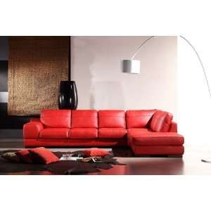     VIG  Bella Italia Leather 260 Sectional Sofa in Red: Home & Kitchen
